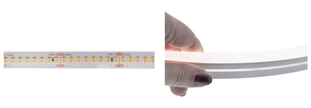 IP65 LED-strips med olika beläggningar. En för tät beläggning har en negativ effekt på hur länge LED-listen håller.
