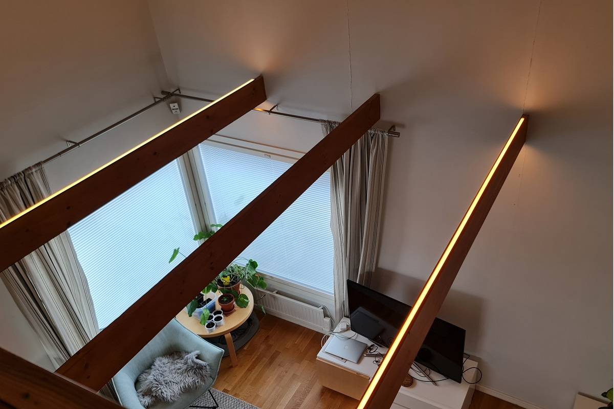 Led-ljuslist för vardagsrumsstråle, indirekt ljus i vardagsrummet huvudbild