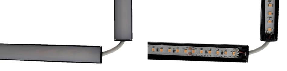 Led-remsa ljus 90 vinkel lödd och lock på toppen
