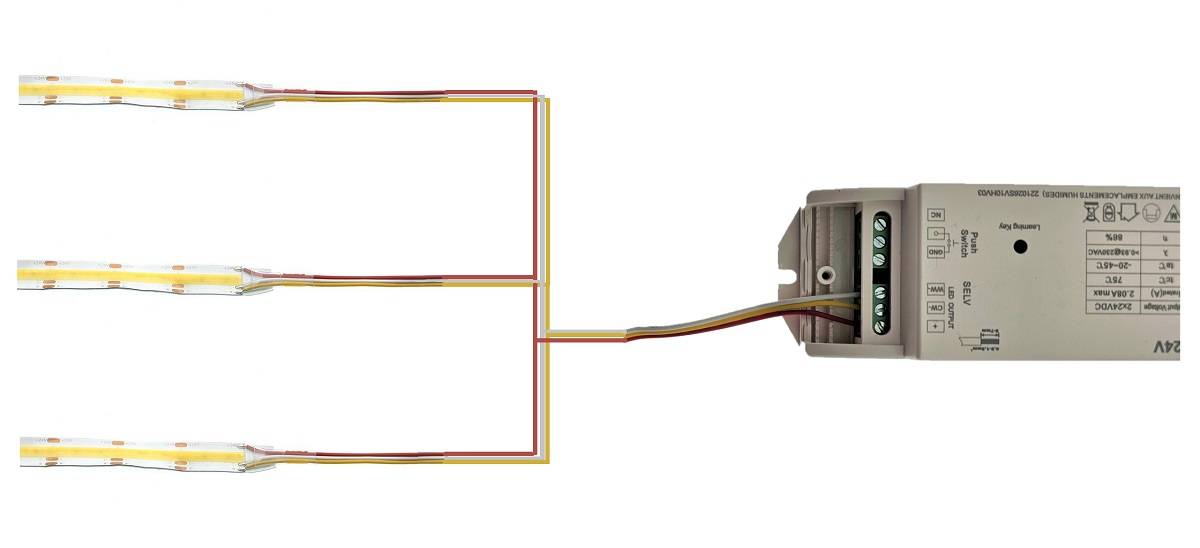 Parallellkoppling av LED-ljusband Led-remsa ljus parallell anslutning