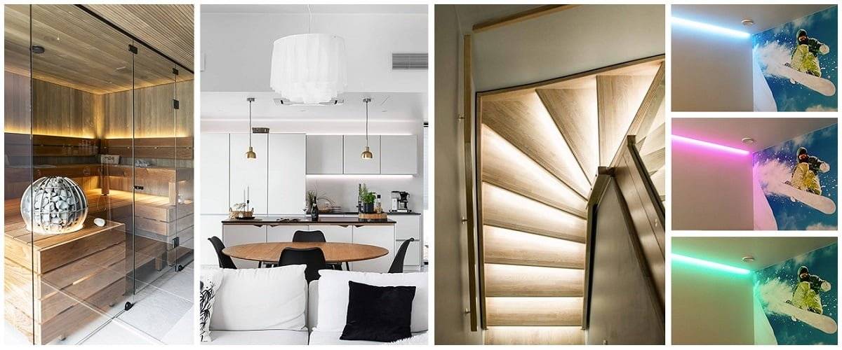 En mängd olika Led-lampor installerade med en prickad led-remsa blir också ett alternativ