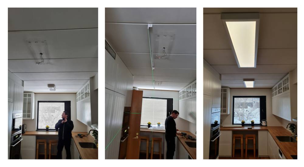 Led-lampor för kökstak installationssteg
