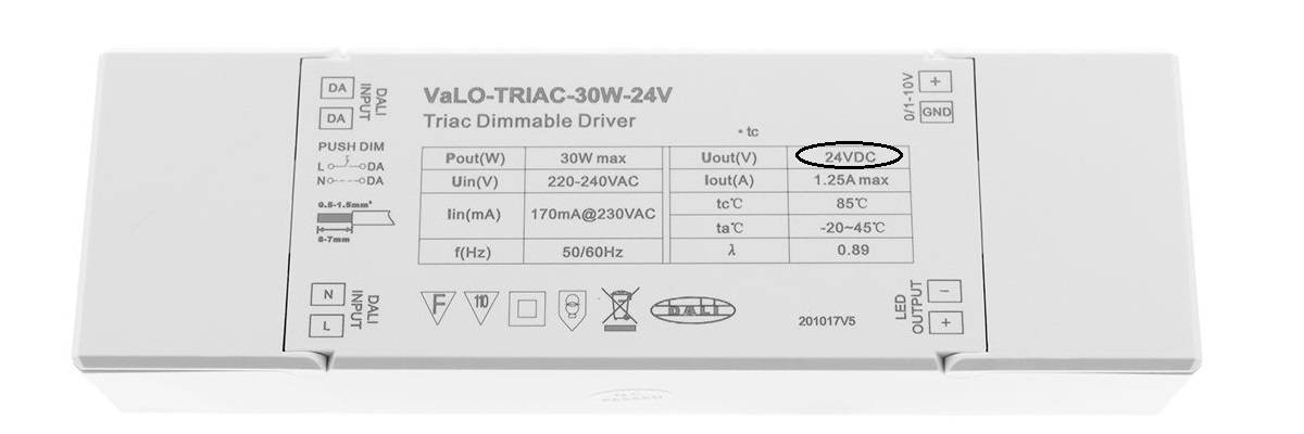 Led-transformator med likspänning 30 watt