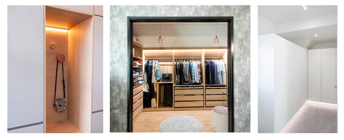 ljusdesign för sovrum, ljus på olika nivåer från led-list och led-strålkastare