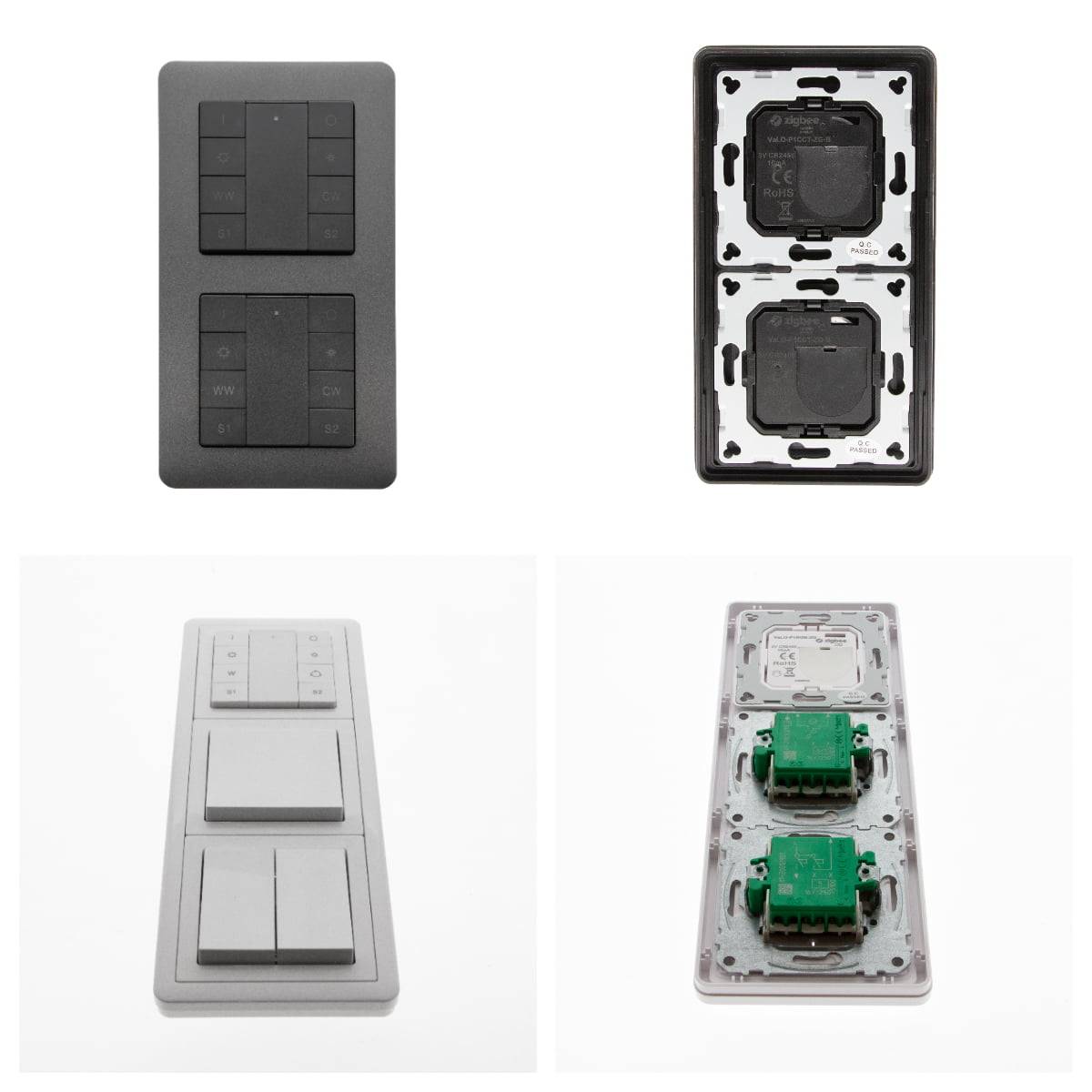 2st LedStore Zigbee trådlös controller i vägg EXXACT Antracit ram