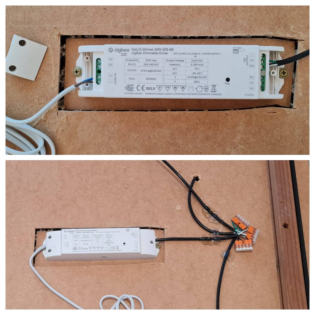 Projektbelysning för skrivbord - Bild från bakom plattan