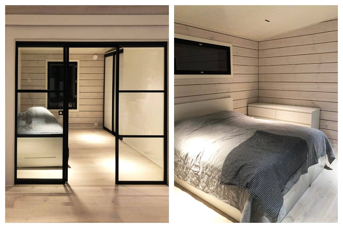 I sovrummen passade LINJA strålkastare utmärkt som stöd för en ljusdesign som krävde ljus med smal vinkel som endast fokuserade på sängkanterna.