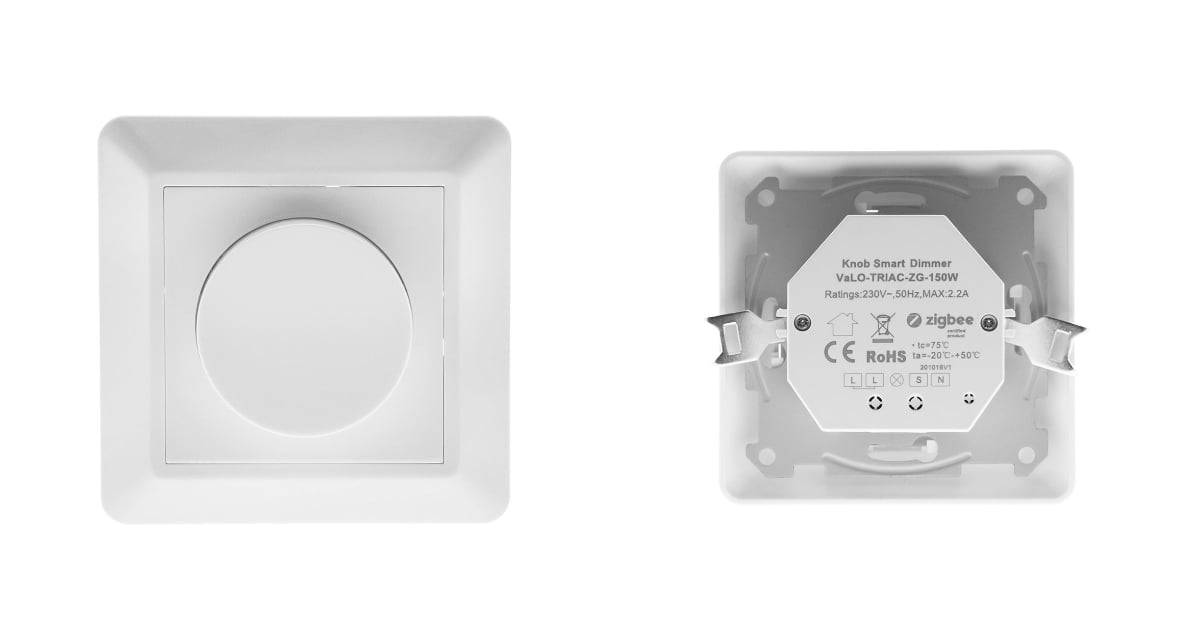 Parkopplingen görs på detta sätt med en Triac 150w Zigbee trådbunden styrenhet.